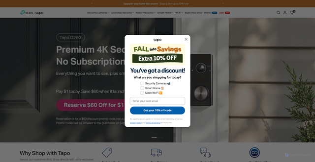 Security scan screenshot of https://us.store.tp-link.com