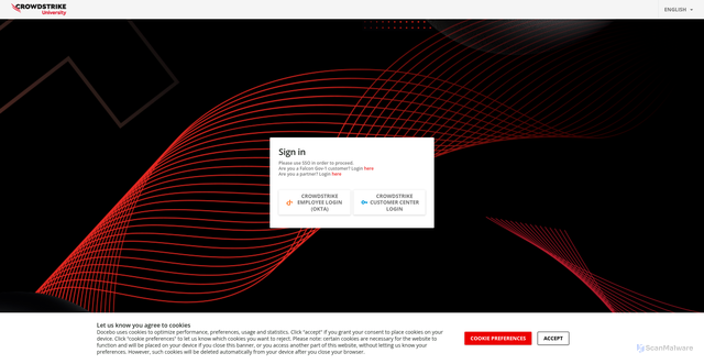 Security scan screenshot of https://university.crowdstrike.com
