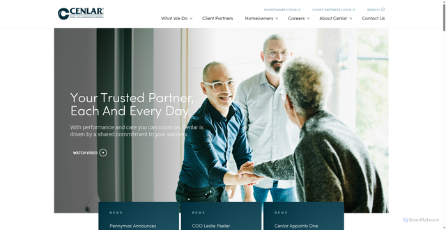 Security scan screenshot of https://cenlar.com