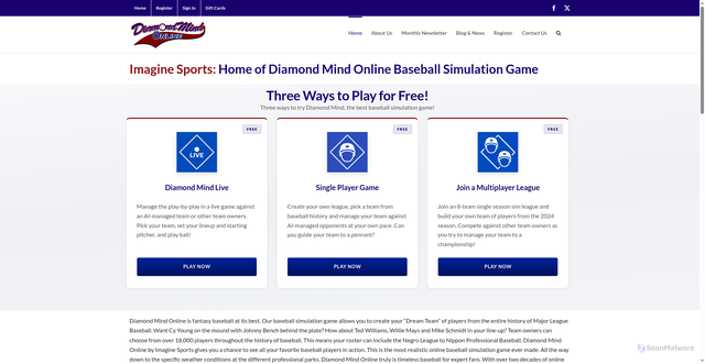 Security scan screenshot of https://imaginesports.com