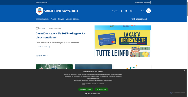 Security scan screenshot of https://comune.portosantelpidio.fm.it/it