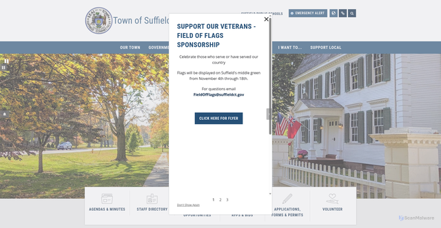 Security scan screenshot of https://www.suffieldct.gov/