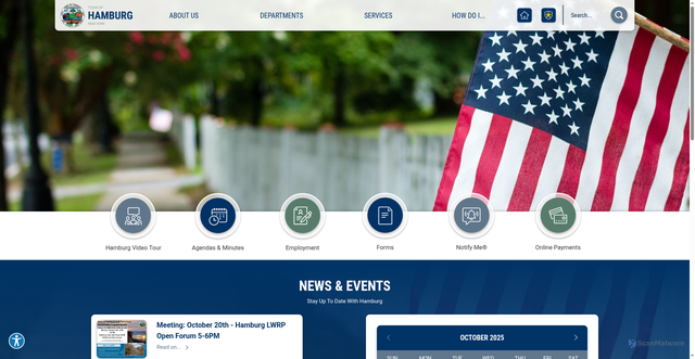Security scan screenshot of https://townofhamburgny.gov/