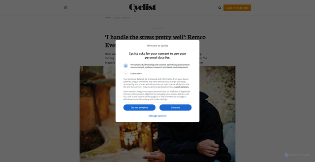 Security scan screenshot of https://www.cyclist.co.uk/in-depth/remco-evenepoel-profile-2026
