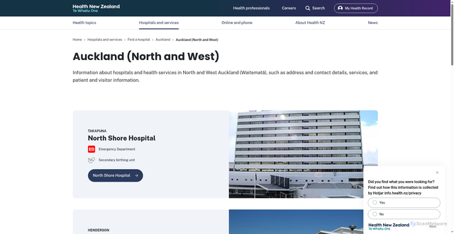 Security scan screenshot of https://info.health.nz/waitematadhb-govt-nz