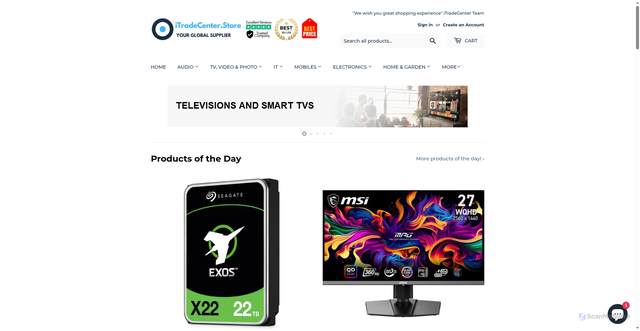 Security scan screenshot of https://itradecenter.store