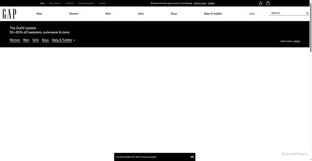 Security scan screenshot of https://www.gapcanada.ca