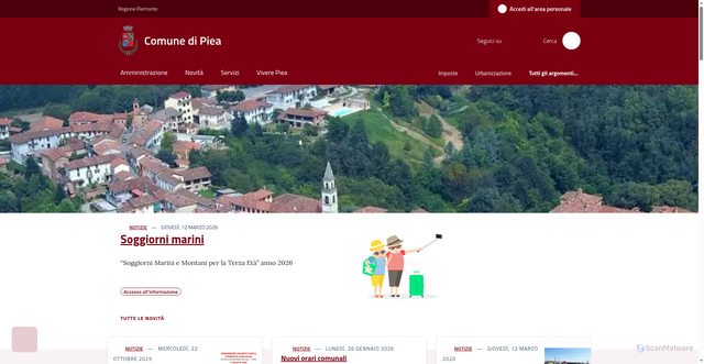 Security scan screenshot of https://www.comune.piea.at.it