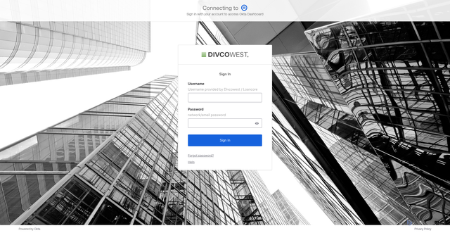 Security scan screenshot of divcowest.okta.com