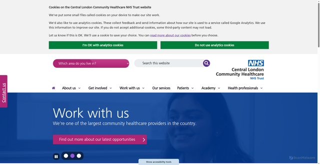 Security scan screenshot of http://www.clch.nhs.uk
