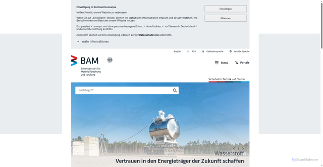 Security scan screenshot of https://www.bam.de/Navigation/DE/Home/home.html