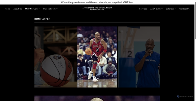 Security scan screenshot of https://aftersportsandmore.com/ron-harper