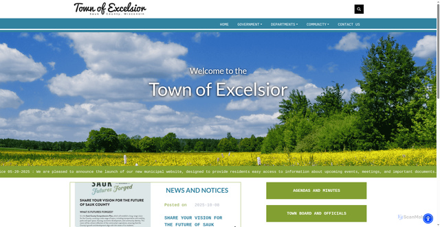 Security scan screenshot of https://townofexcelsiorwi.gov/