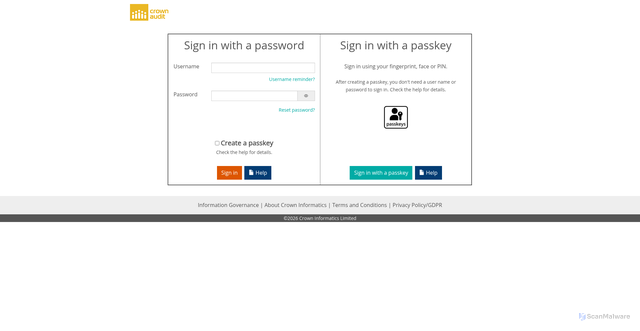Security scan screenshot of https://crownaudit.org