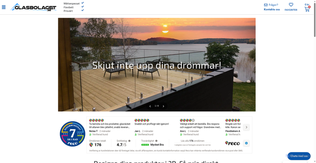 Security scan screenshot of https://glasbolaget.se