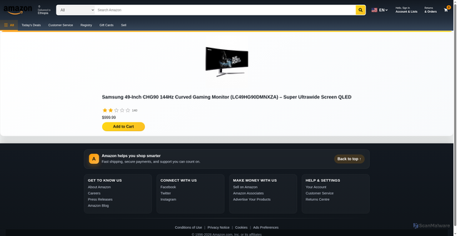 Security scan screenshot of https://amazon-clone-six-rho-44.vercel.app/product/14