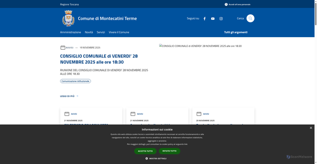 Security scan screenshot of https://www.comune.montecatini-terme.pt.it/it