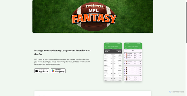 Security scan screenshot of https://mfl-fantasy.com/