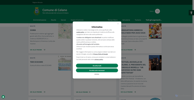 Security scan screenshot of https://www.comune.celano.aq.it/
