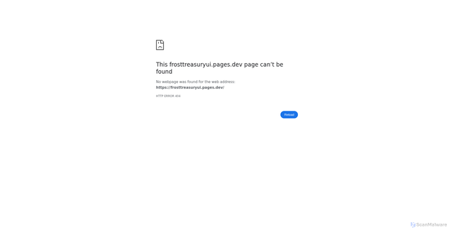 Security scan screenshot of http://frosttreasuryui.pages.dev