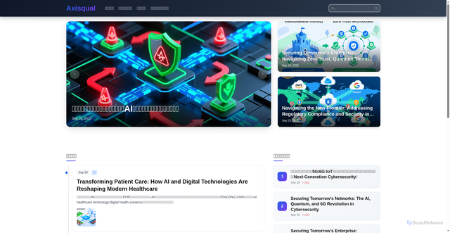 Security scan screenshot of https://axisqual.com