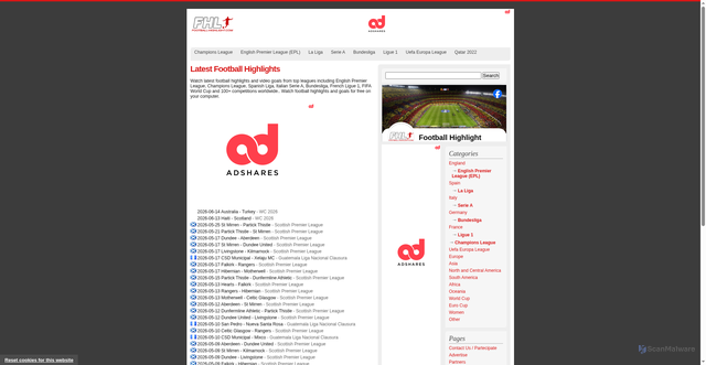 Security scan screenshot of https://football-highlight.com/