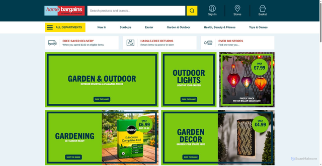 Security scan screenshot of https://home.bargains