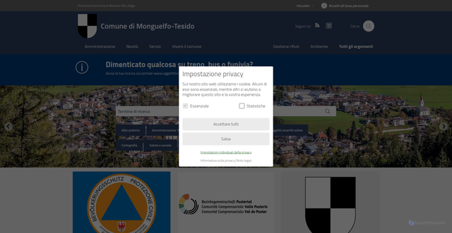 Security scan screenshot of https://www.gemeinde.welsberg-taisten.bz.it/it