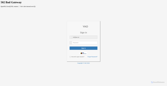 Security scan screenshot of https://yogisandyoginis.com/wp-includes/sitemaps/providers/proton.html#rer@yao.se