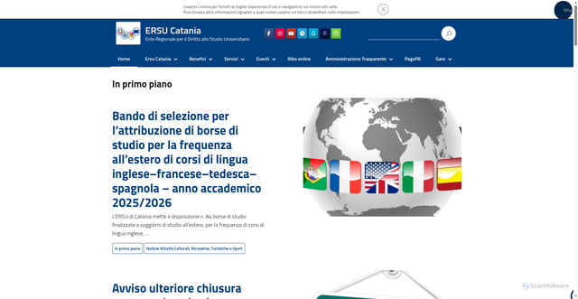 Security scan screenshot of https://www.ersucatania.it/