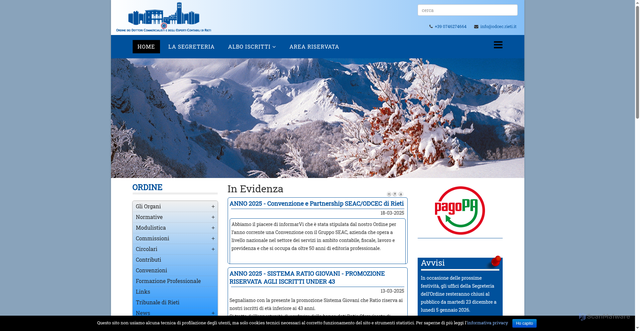 Security scan screenshot of https://www.odcec.rieti.it/