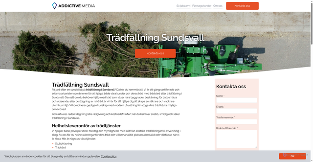 Security scan screenshot of https://tradfallning-sundsvall.se