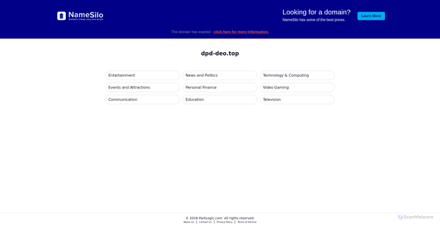 Security scan screenshot of https://dpd-deo.top