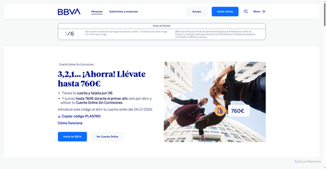 Security scan screenshot of https://www.bbva.es