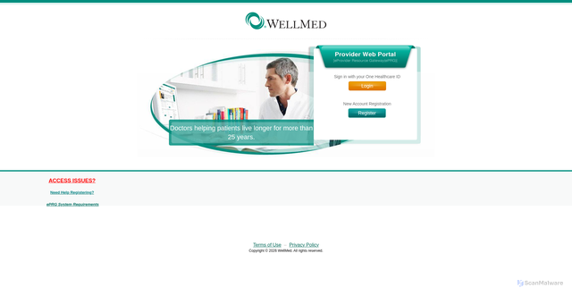Security scan screenshot of https://eprg.wellmed.net