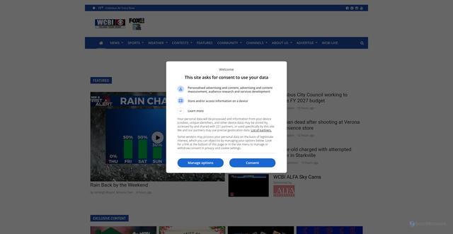 Security scan screenshot of https://www.wcbi.com