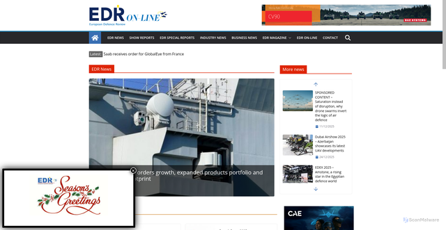 Security scan screenshot of https://www.edrmagazine.eu