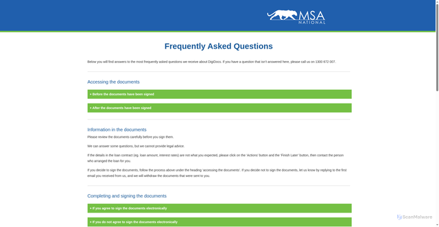 Security scan screenshot of https://aus01.safelinks.protection.outlook.com/?url=http%3A%2F%2Fwww.msanational.com.au%2FdigitaldocsFAQ.htm&data=05%7C02%7Cpaula.kokkoris%40metrofin.com.au%7Cd612837c2e6a49975ce708de73f6ef32%7Cdbf9a9a4ae54453d849fa035462ca16d%7C0%7C0%7C639075701633973815%7CUnknown%7CTWFpbGZsb3d8eyJFbXB0eU1hcGkiOnRydWUsIlYiOiIwLjAuMDAwMCIsIlAiOiJXaW4zMiIsIkFOIjoiTWFpbCIsIldUIjoyfQ%3D%3D%7C0%7C%7C%7C&sdata=TIZoUkizyxMbfiI60mfkY76aaRfJBadjL472jGtj8BQ%3D&reserved=0