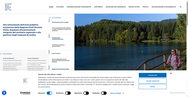 Security scan screenshot of https://www.promoturismo.fvg.it