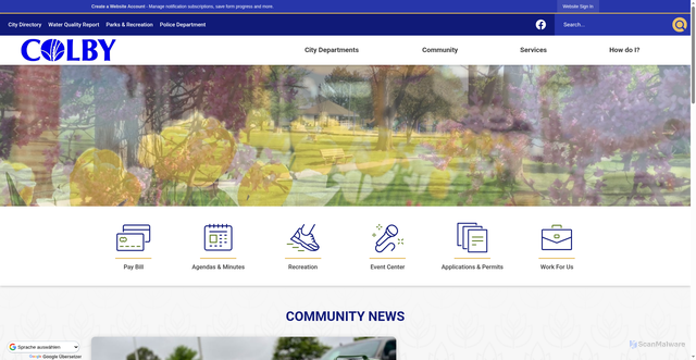 Security scan screenshot of https://cityofcolbyks.gov/