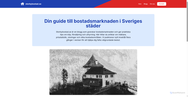 Security scan screenshot of https://storbybostad.se