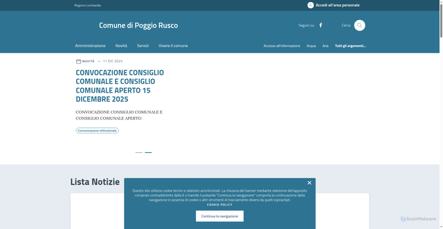 Security scan screenshot of https://comune.poggiorusco.mn.it/
