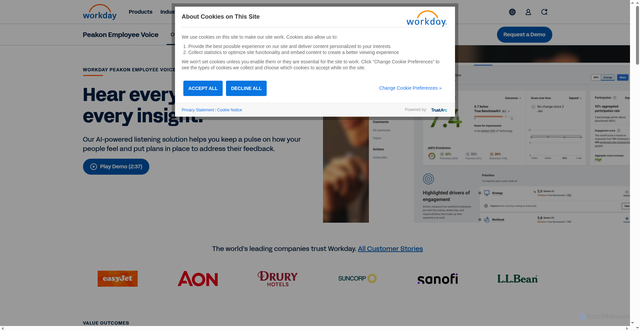 Security scan screenshot of https://peakon.com