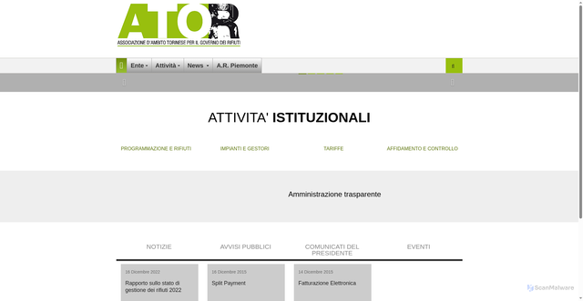 Security scan screenshot of https://www.atorifiutitorinese.it