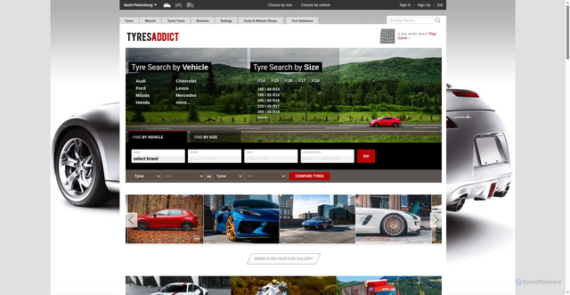 Security scan screenshot of https://tyresaddict.com