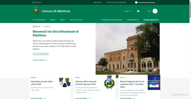 Security scan screenshot of https://www.comune.albettone.vi.it/