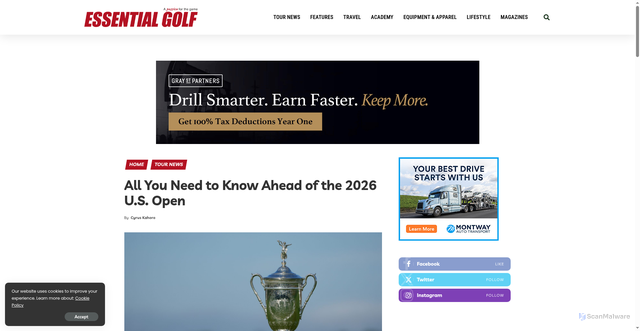 Security scan screenshot of https://essential.golf/all-you-need-to-know-ahead-of-the-2026-us-open/
