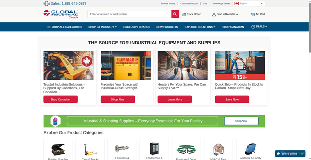 Security scan screenshot of https://globalindustrial.ca