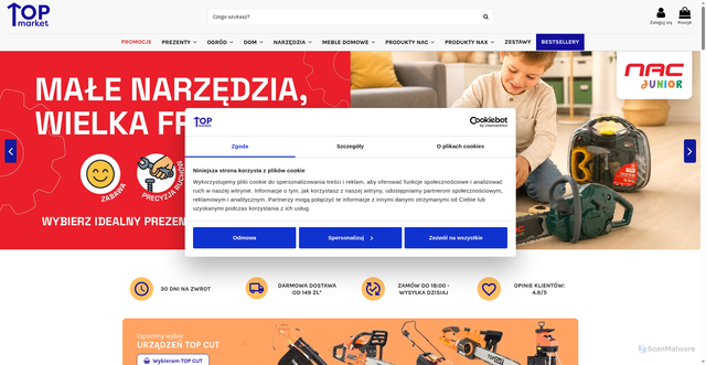 Security scan screenshot of https://topmarket.pl