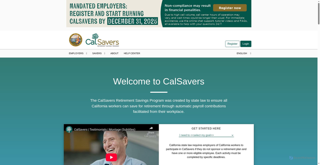 Security scan screenshot of https://employer.calsavers.com